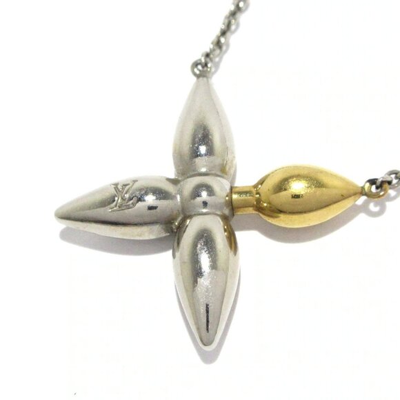Auth LOUIS VUITTON Collier Louisette M01022 Silver Gold Others LE3232 Necklace - Picture 1 of 5